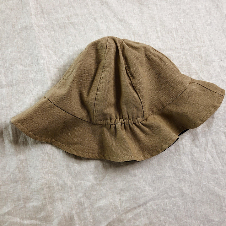 Here Comes The Sun Reversible Hat - Linen/Cotton Blend - littleclothingco