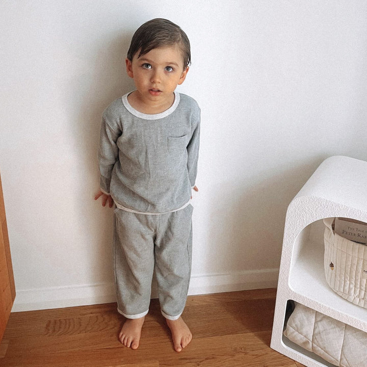 Two Tone Waffle Cotton Lounge and Play Set