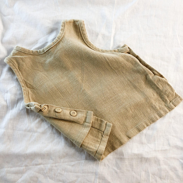Retro Vest Singlet with Side Buttons - littleclothingco