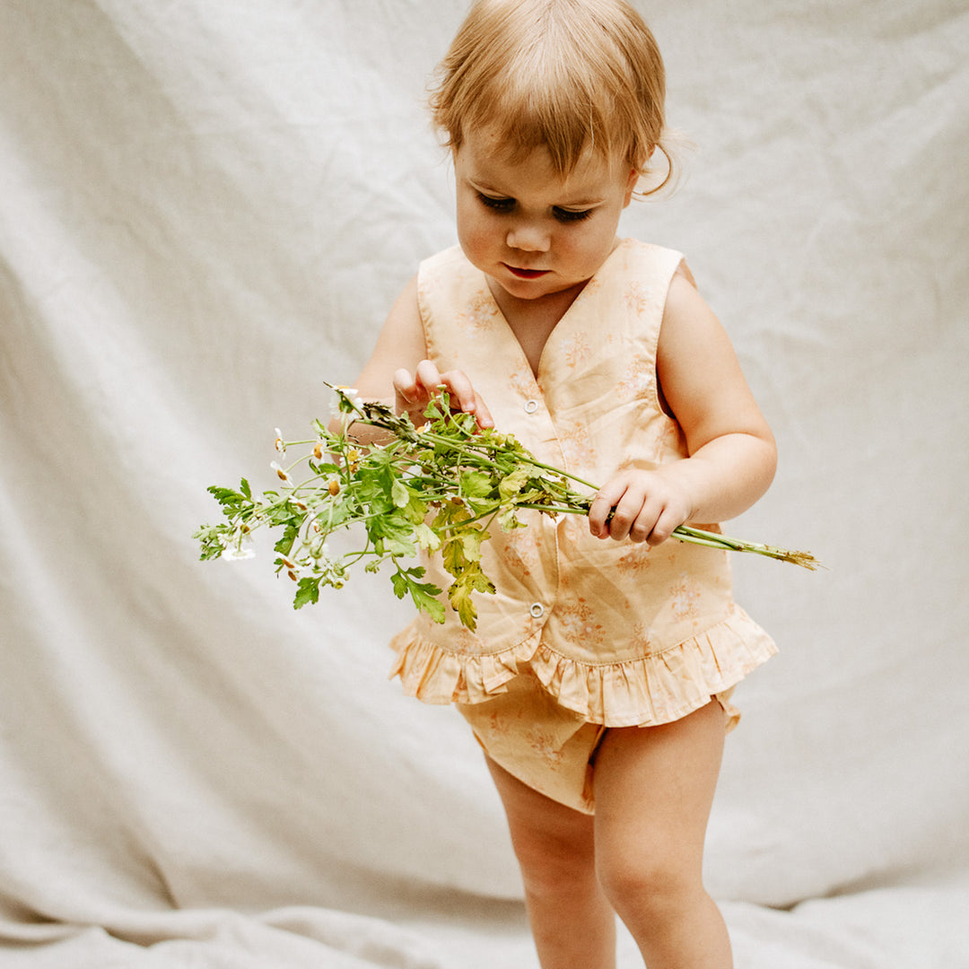 Fleur Buttercup Organic Button Up Blouse and Bloomer Set