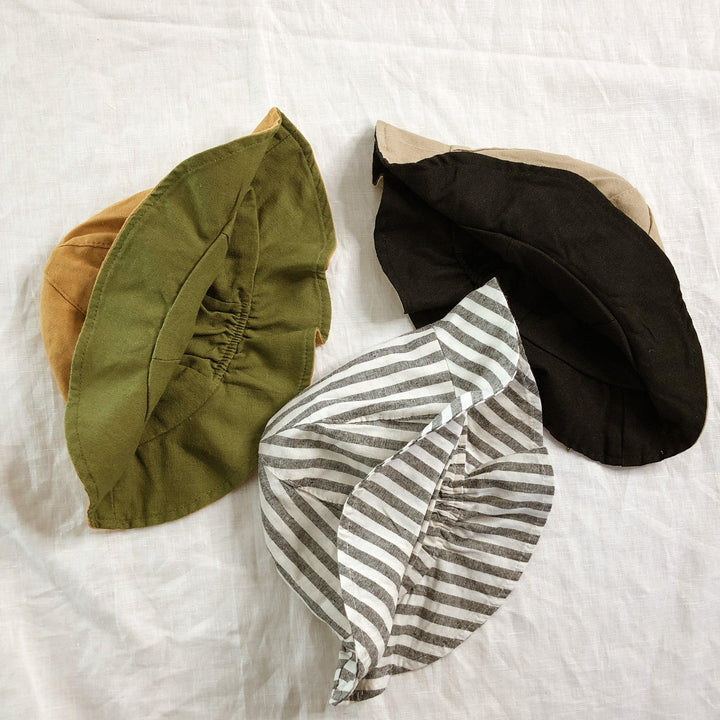 Here Comes The Sun Reversible Hat - Linen/Cotton Blend - littleclothingco