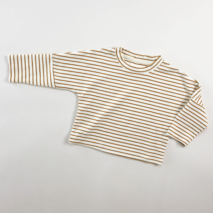 Brushed Cotton Stripe Long Sleeve Top - littleclothingco