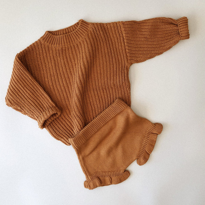 Cotton Knit Frill Shorts