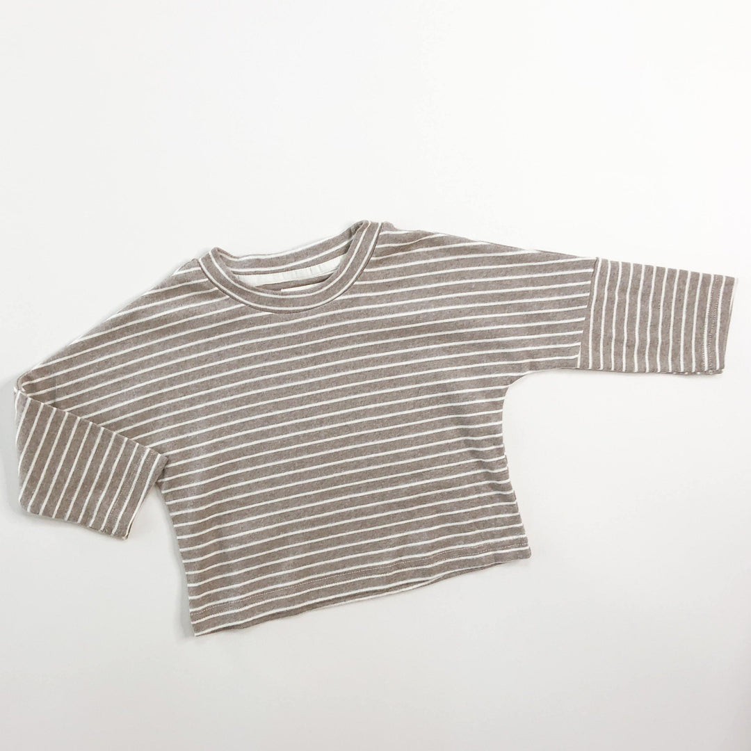 Brushed Cotton Stripe Long Sleeve Top - littleclothingco