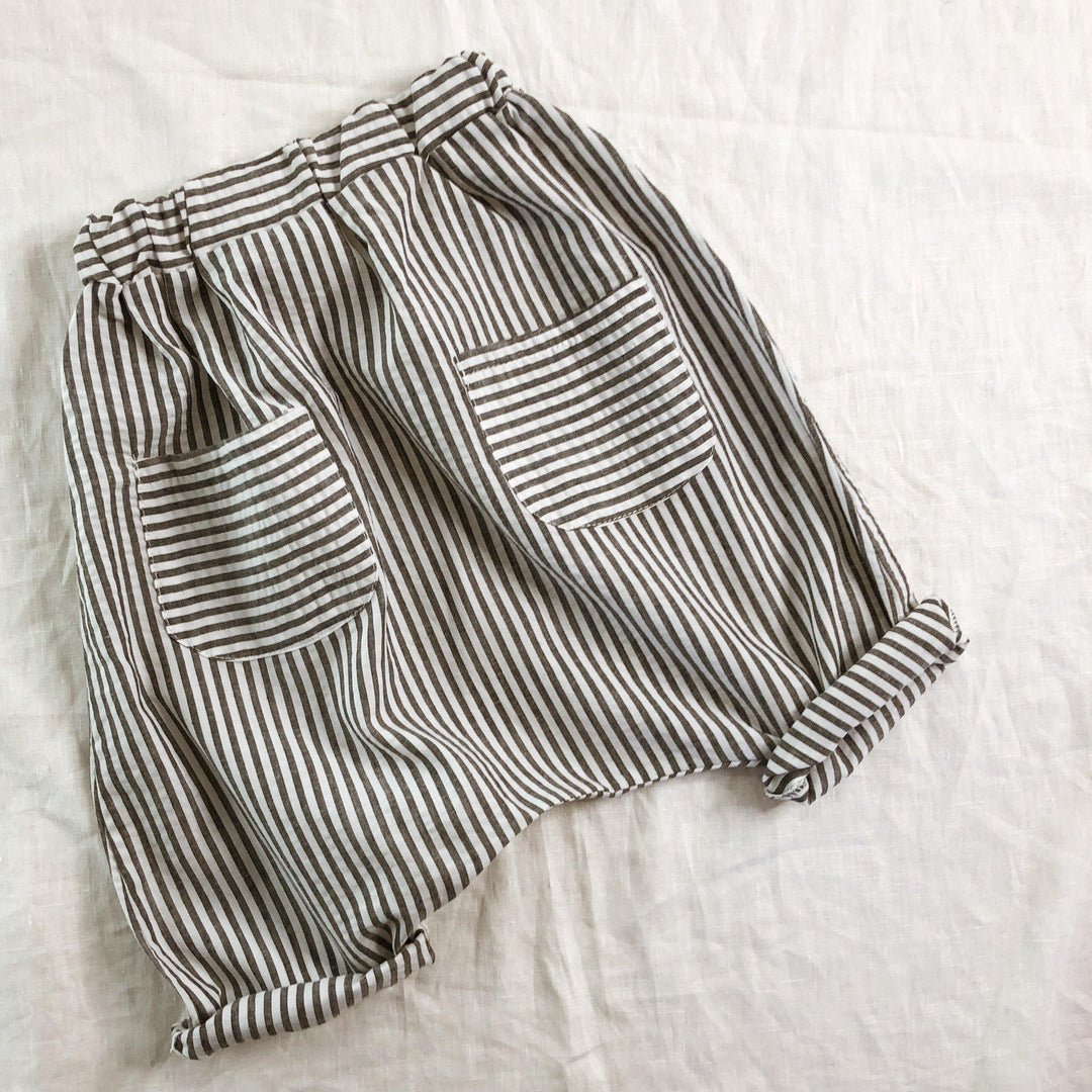 Lightweight Summer Stripe Harem 3/4 Length Shorts - 100% Cotton - littleclothingco