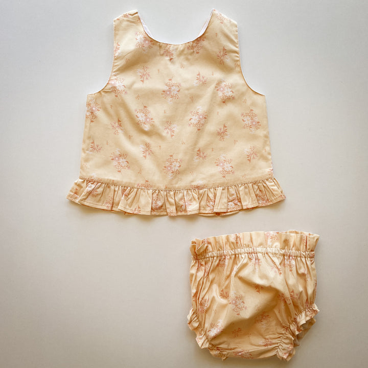Fleur Buttercup Organic Button Up Blouse and Bloomer Set