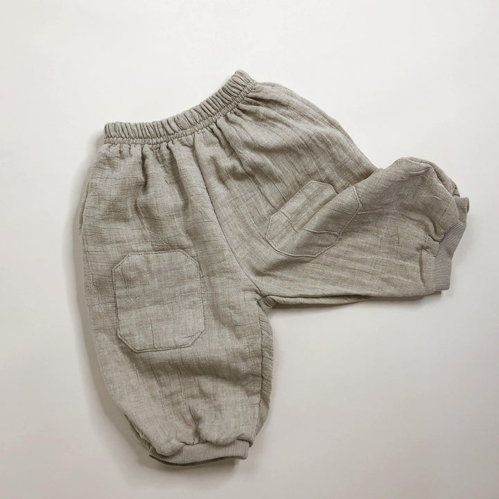 Cotton Flax Harem 3/4 Pants with Knee Patches - littleclothingco