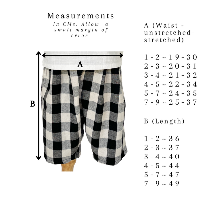 Linen & Cotton Check 3/4 Length Shorts