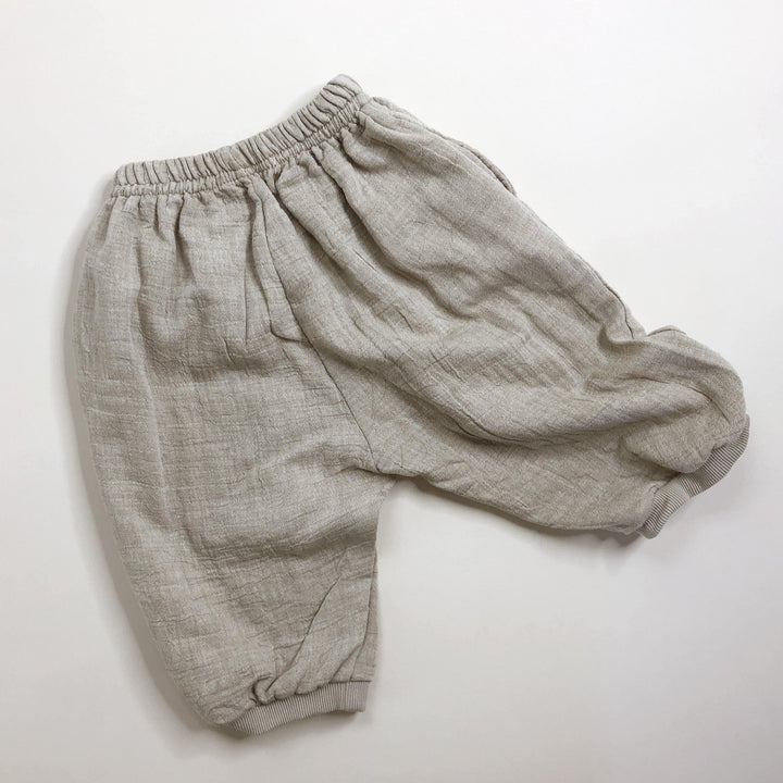 Cotton Flax Harem 3/4 Pants with Knee Patches - littleclothingco