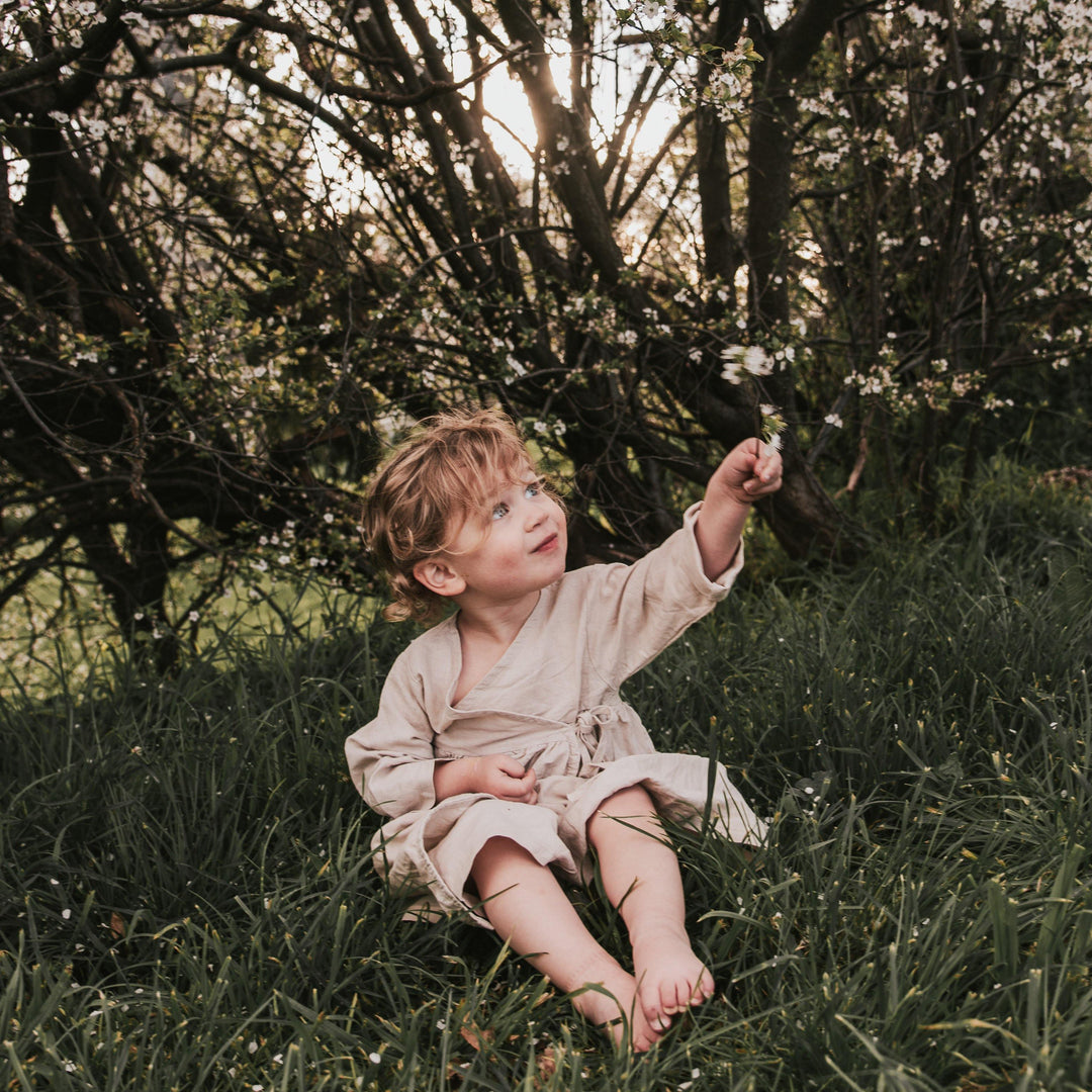 Ava Linen Wrap Dress - littleclothingco