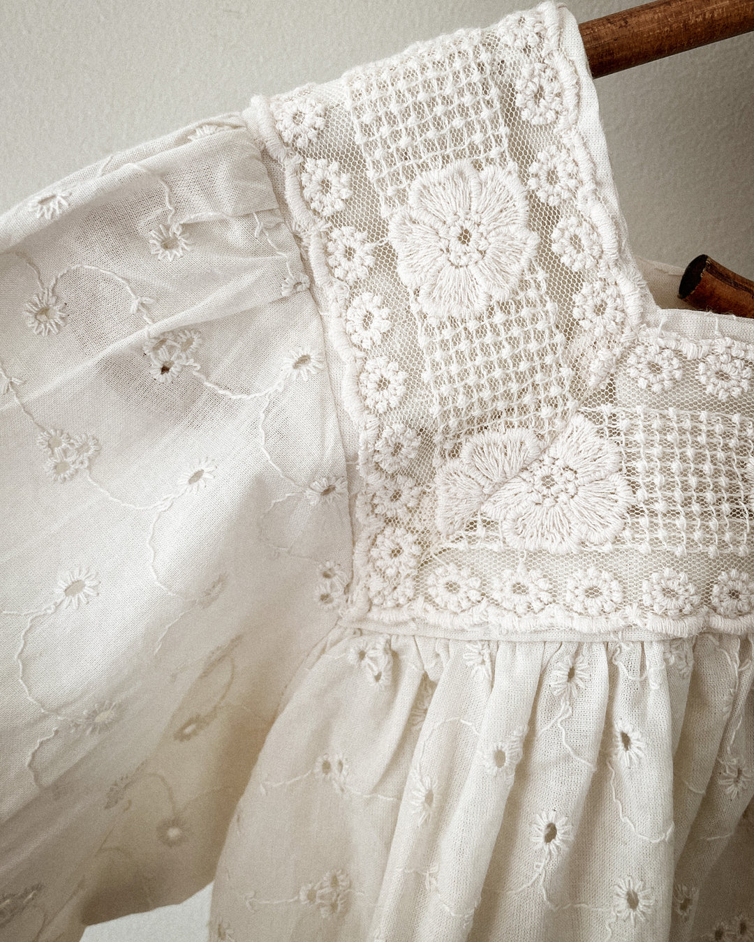 Vintage Inspired Broderie Anglaise Organic Cotton Top