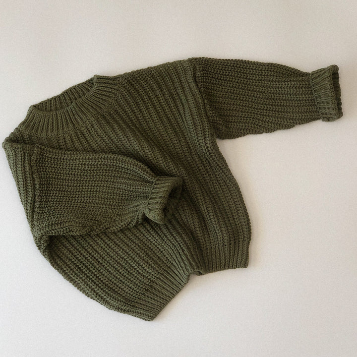 Olive Cotton Knit Jumper