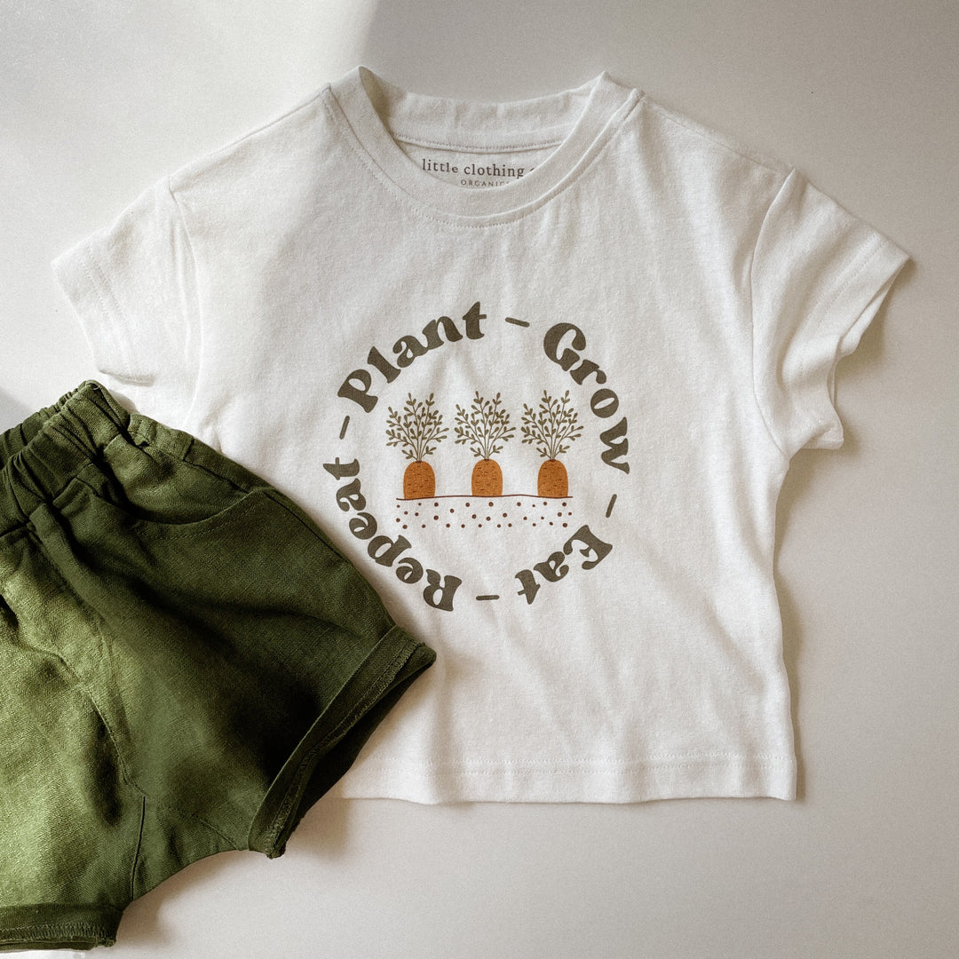 Plant - Grow - Eat - Repeat Tee in Hemp & Organic Cotton