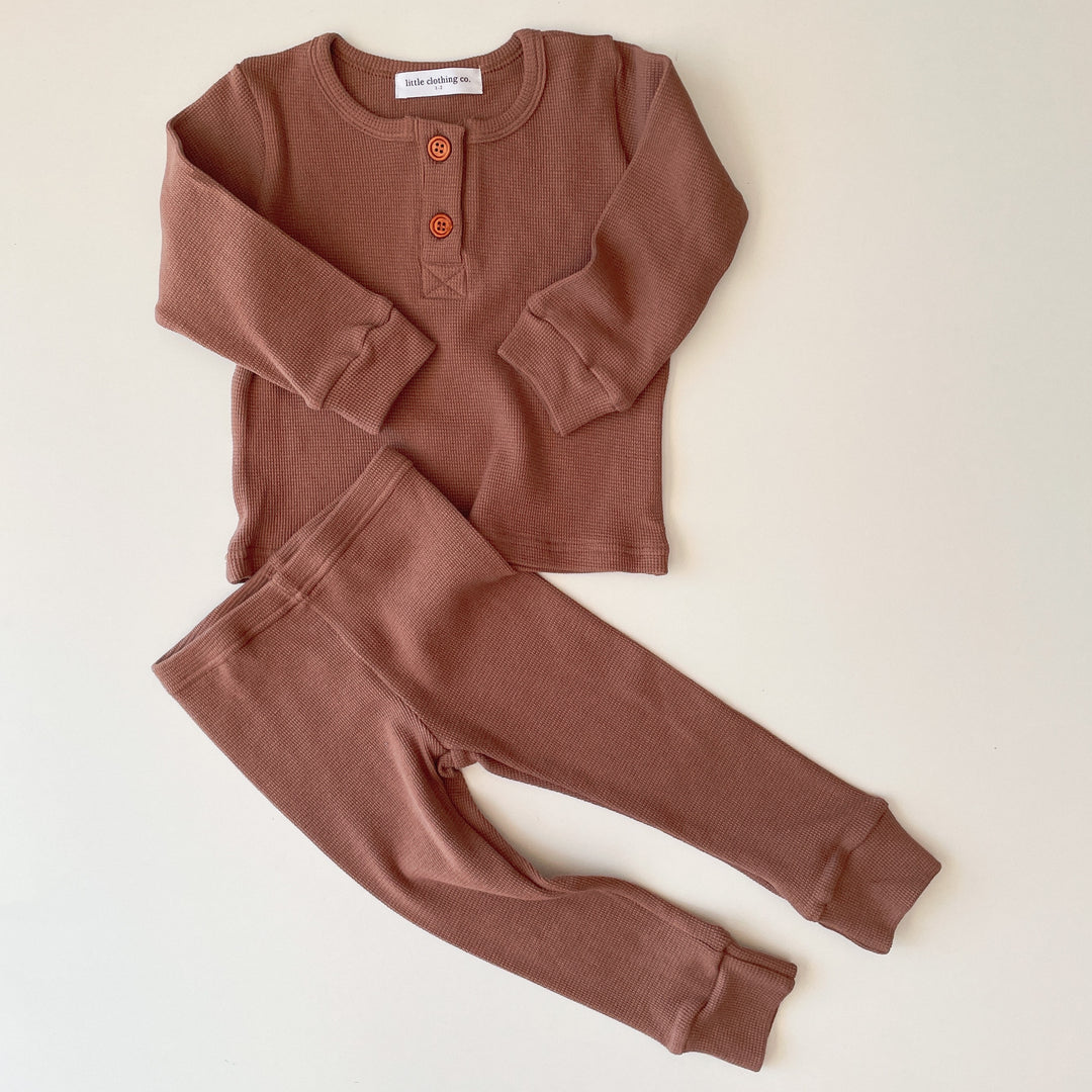 Simplicity Range -  My Little Waffle Cotton Henley Lounge Set