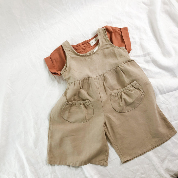Culotte Style Jumpsuit - Linen/Cotton - littleclothingco