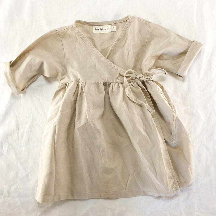 Ava Linen Wrap Dress - littleclothingco
