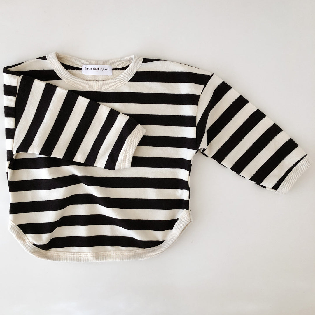 Stripe French Terry Pullover Jumper