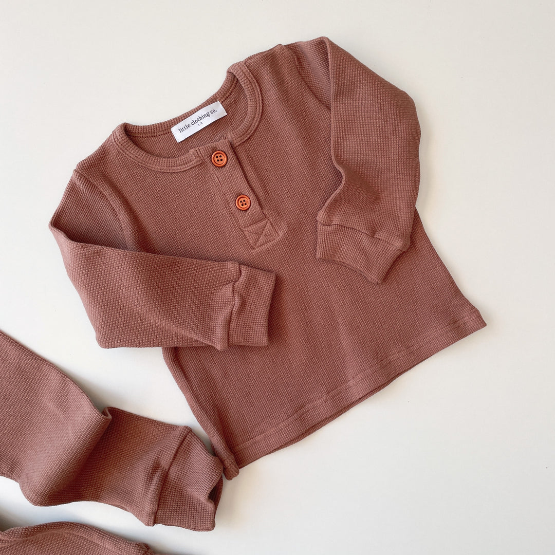 Simplicity Range -  My Little Waffle Cotton Henley Lounge Set