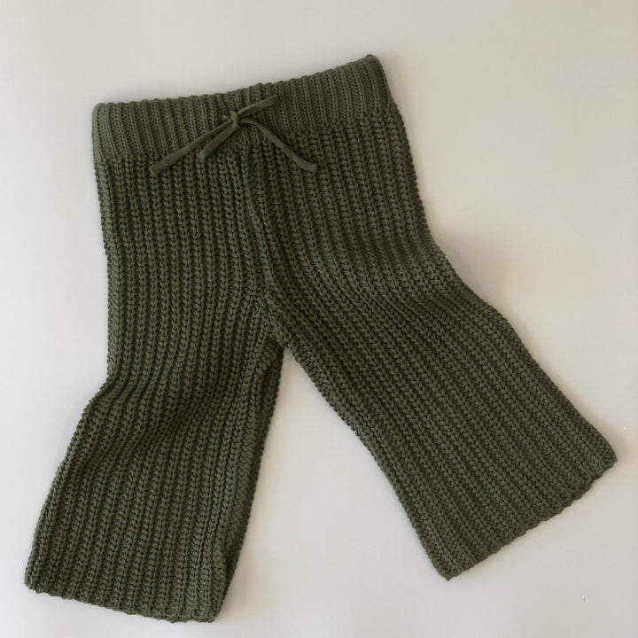 Olive 100% Cotton Knit Pants