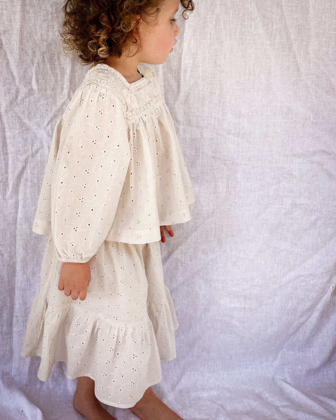 Vintage Inspired Broderie Anglaise Organic Cotton Top