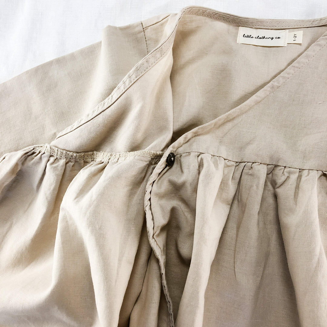 Ava Linen Wrap Dress - littleclothingco