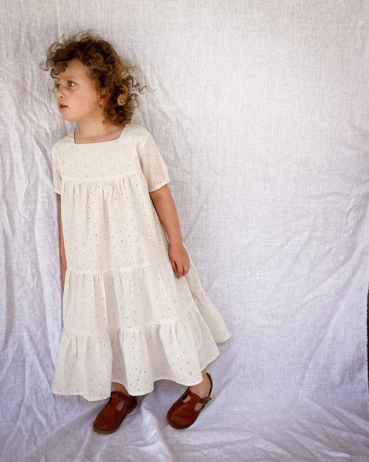 Organic Cotton Broderie Anglaise Vintage Inspired Dress