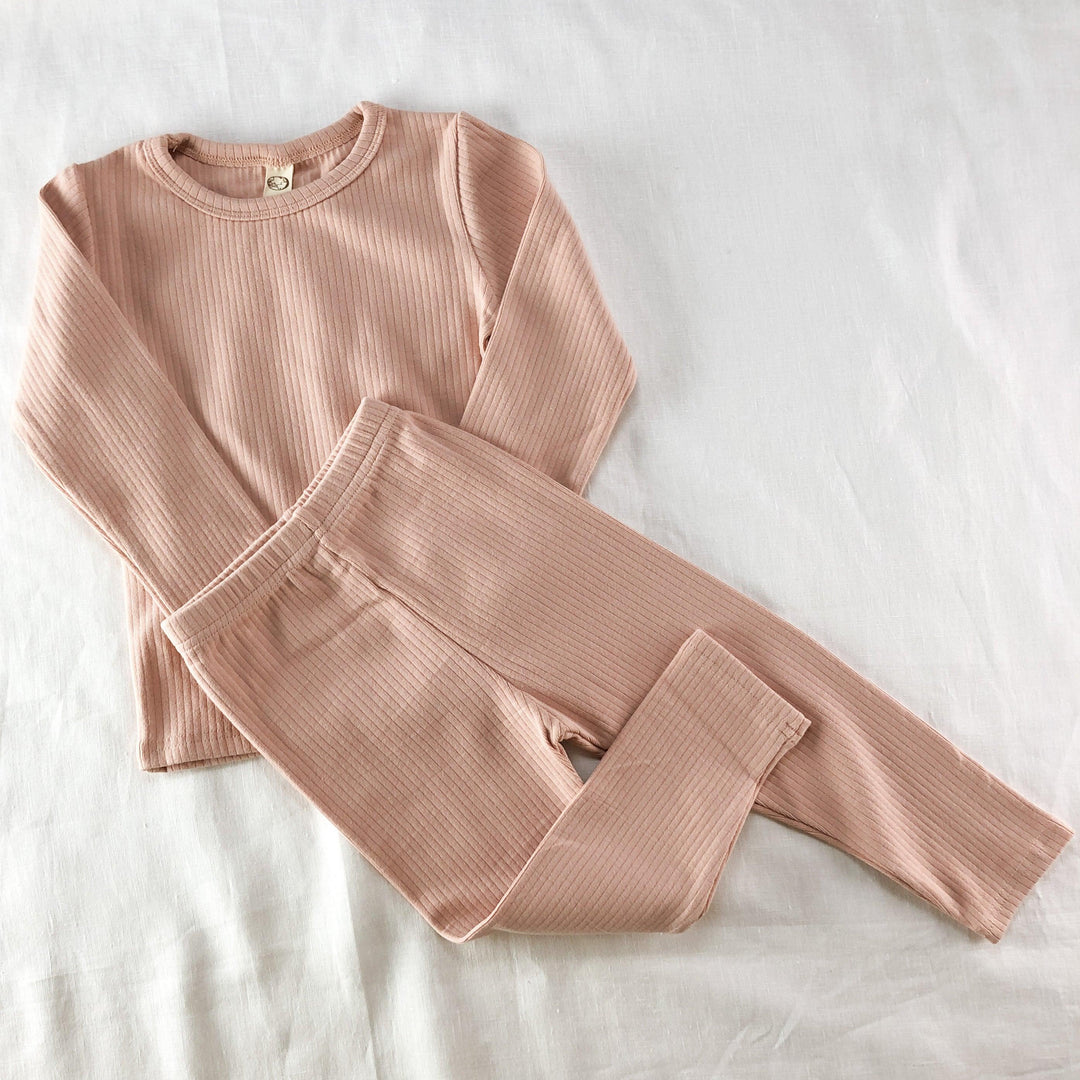 Simplicity Range - Soft Rib Cotton Lounge Set - littleclothingco