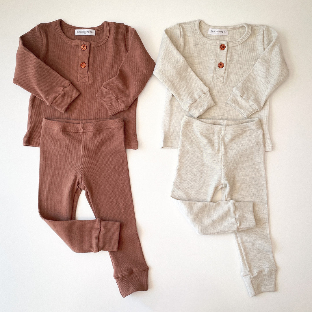 Simplicity Range -  My Little Waffle Cotton Henley Lounge Set