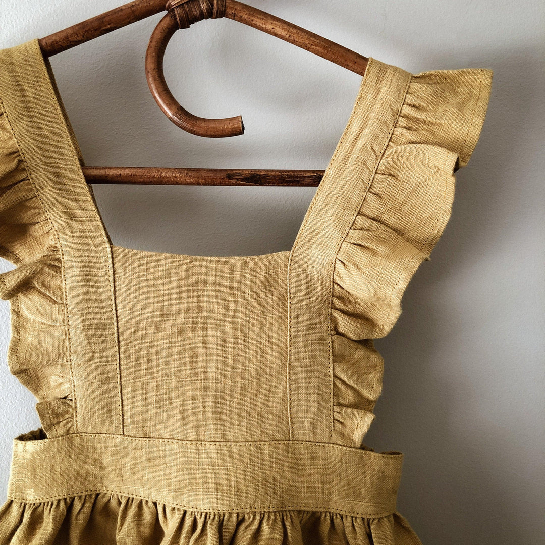 Vintage Dreams 100% Linen Pinafore Dress - Now in Six Colourways! Red Berry / 3-4Y Vintage Dreams 100% Linen Pinafore Dress - Now in Six Colourways! Red Berry / 3-4Y