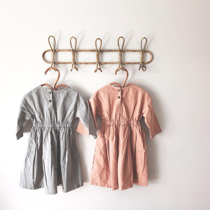 Nora 3/4 Length Long Sleeve Dress - Linen/Cotton - littleclothingco
